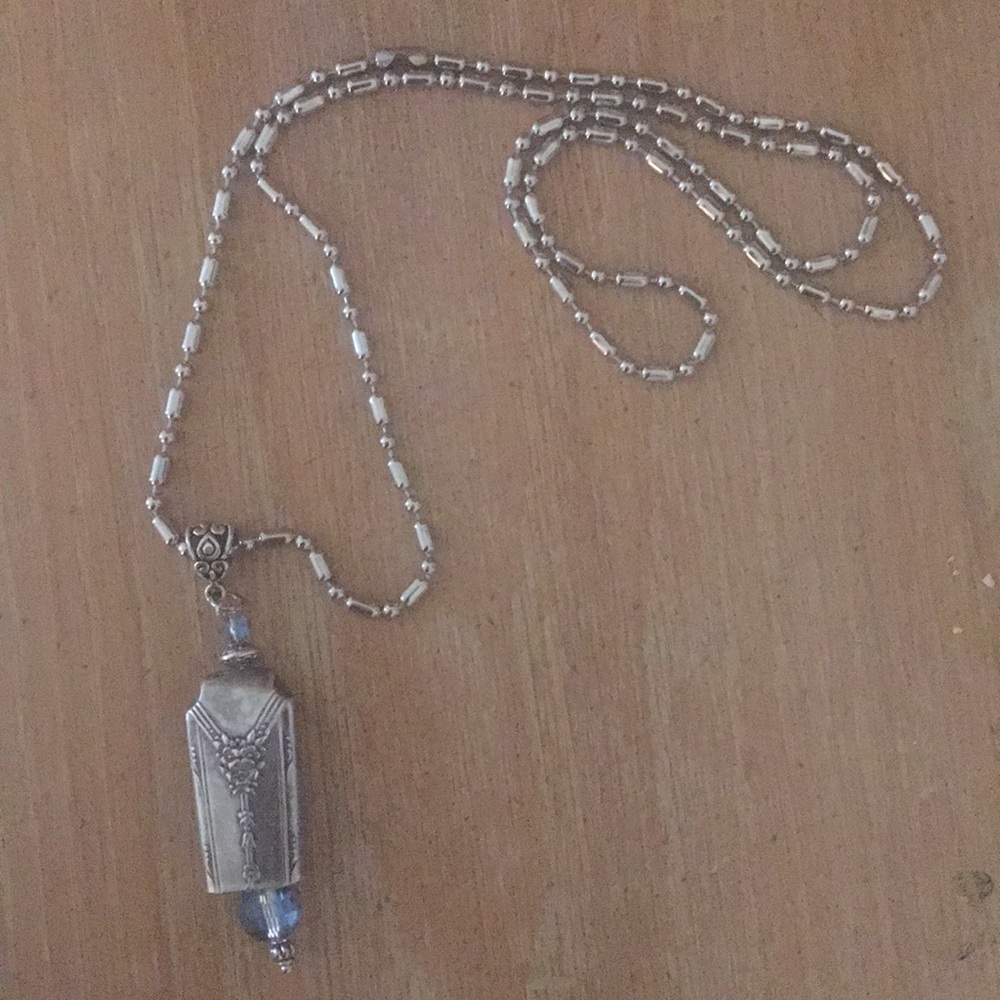 Handmade vintage recycled silverware necklace